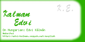 kalman edvi business card