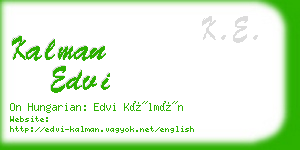 kalman edvi business card